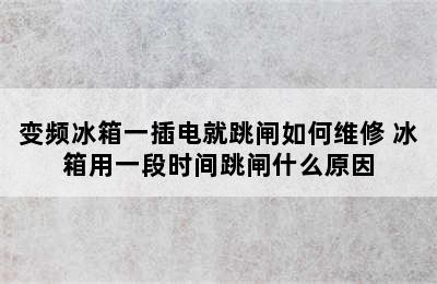 变频冰箱一插电就跳闸如何维修 冰箱用一段时间跳闸什么原因